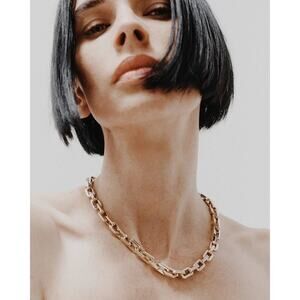 Eddie Borgo Supra Chain Link Necklace 17 Inches Length Gold Classic Heritage NWT